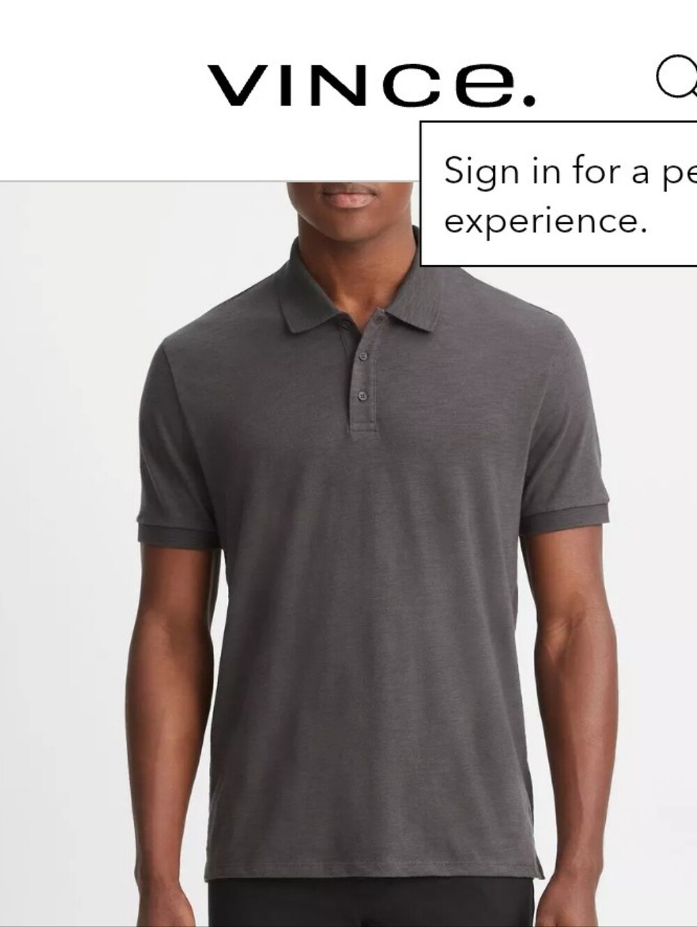 Vince Men’s Gray Short-Sleeve Polo